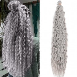 Extensie de par afro Deep Water Wave Twist Crochet de 60 cm Cod 24 Silver (Gri Cenusiu)